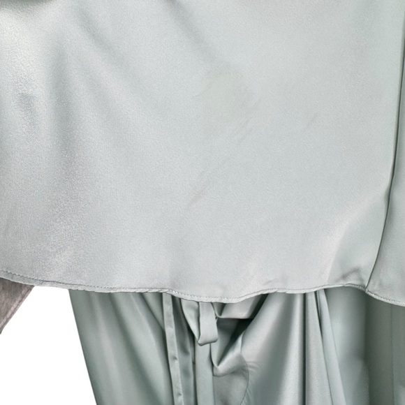 NWT ELOQUII Plus Size 22 Blue Green Pastel Satin Maxi Dress Semi-Formal Holiday - Picture 14 of 14